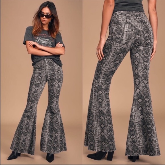 Free People Denim - Free People Just Float on Printed Flare Jeans 24